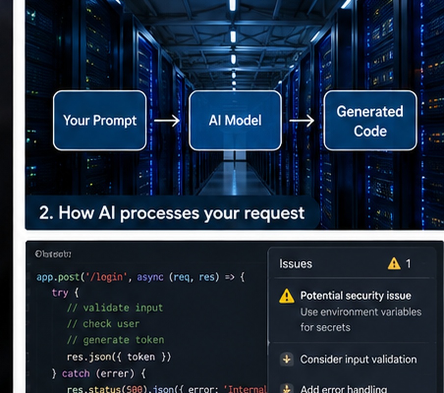 How AI processes a coding request