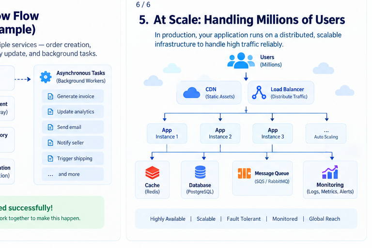 Backend, cache and database